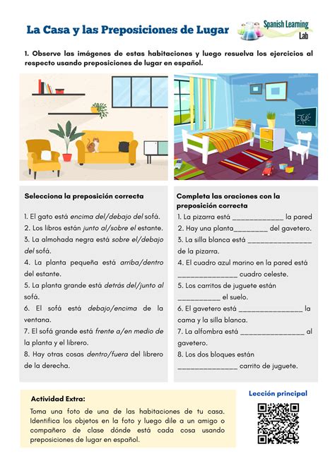 The House And Prepositions Of Place Spanish Worksheet Pdf Spanish