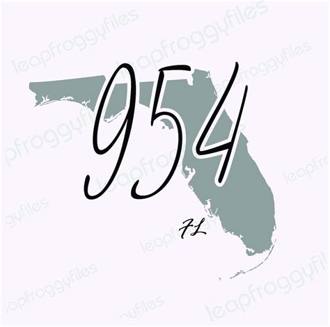 Florida Area Code 954 Area Code 954 Svg Filesvg Png Eps Etsy