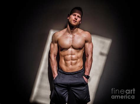 Handsome Shirtless Muscular Man Posing In Gym Photograph By Stefano C Fine Art America