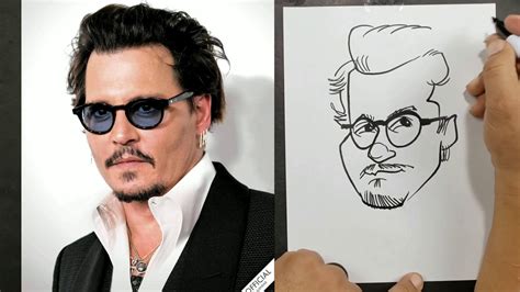 How To Draw An Easy Caricature Johnny Depp Youtube