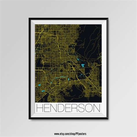 Henderson Map Print Minimalist City Map Art Of Henderson Etsy Map