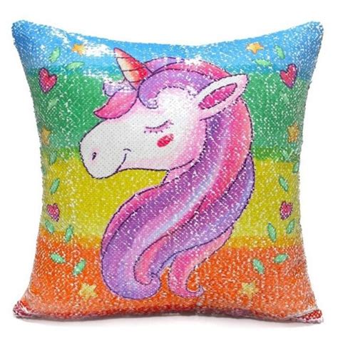 Unicorn Printed Mermaid Sequins Pillowcase Reversible Sequins Pillow