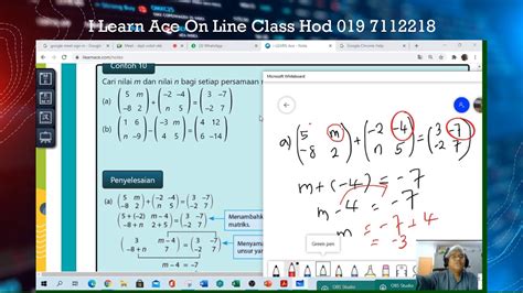I Learn Ace On Line Class Mathematic Form 5 Matrics Youtube
