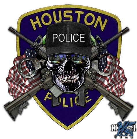 Houston Police Decal For The Thin Blue Line
