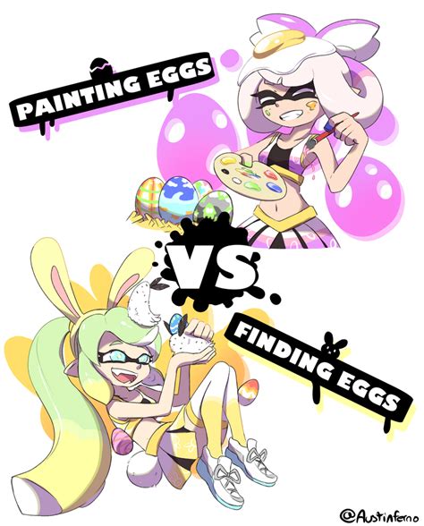 Painting Eggs Vs Finding Eggs Splatoon Fan Art By Austinfern0 On