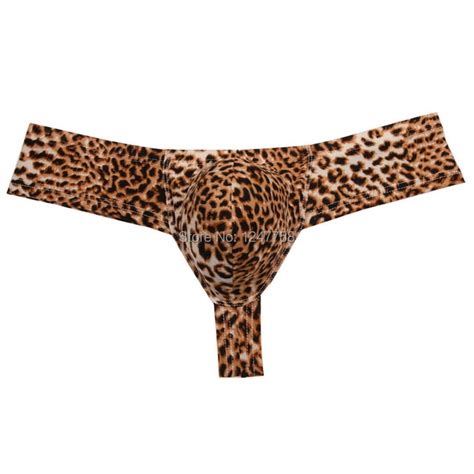 sexy bulge pouch micro boxer men leopard underwear pant posing brazilian bikini men underpants
