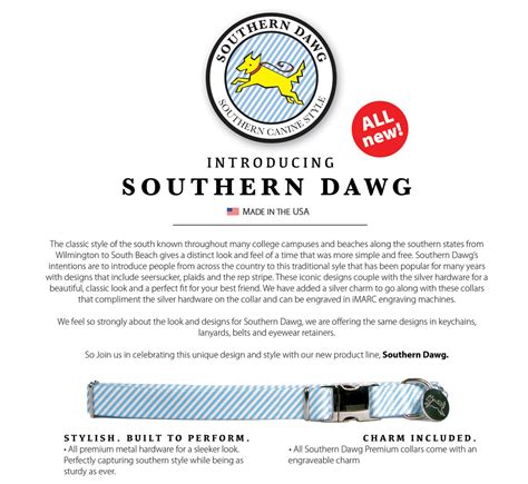 Southern Dawg Gingham Navy Blue Dog Collar Hot Dog Collars