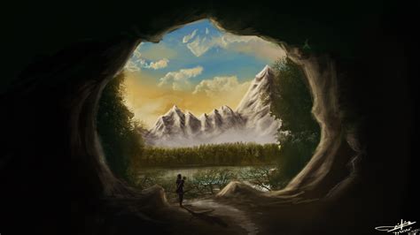 Cave Near The Forest Lake By Bladerazors On Deviantart
