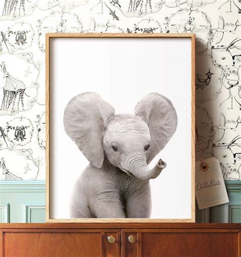Safari Nursery Art Elephant Print Safari Animals Wall Art Baby