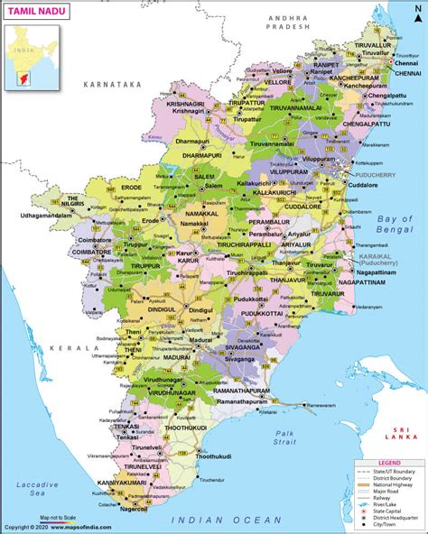 Tamil Nadu Map With Tourist Places Map Of Staten