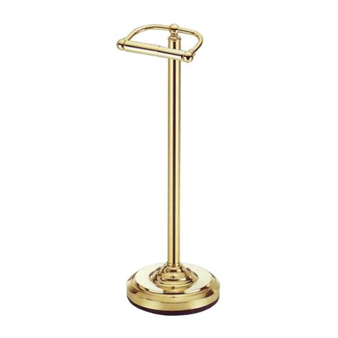 Gatco Perfect Solutions Polished Brass Freestanding Floor Toilet Paper