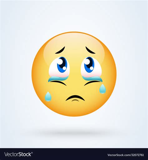Crying Sad Emoticon Emoji Sad Royalty Free Vector Image