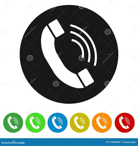 Telephone Receiver Colorful Vector Iconvector Icon Illustration