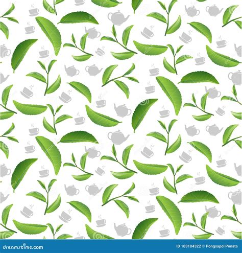 Tea Leaf Pattern Stock Illustration Illustration Of Hand 103104322