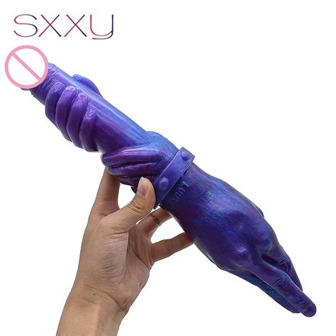 Sxxy New Color Double Head Dildo With Big Fist Hand In Hand Fantasy