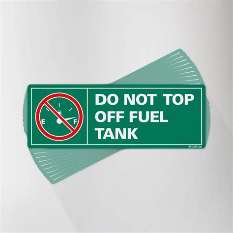 Do Not Top Off Fuel Tank Decal Pack Seifert Transit Graphics