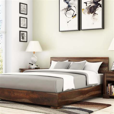 athena handcrafted solid wood platform bed