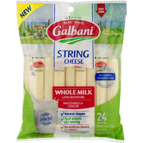 Cheese, nonfat or fat free, mozzarella contains 141 calories per 100 g serving. Galbani Dairy Galbani Whole Milk Mozzarella String Cheese ...