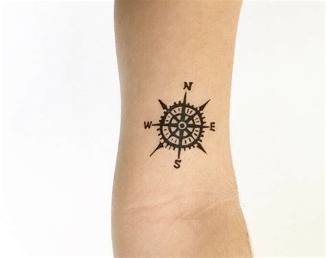 Compass Temporary Tattoo Etsy