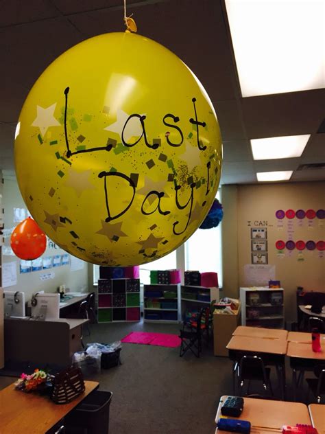 Hang Balloons From Classroom Ceiling For Countdown To The End Of The