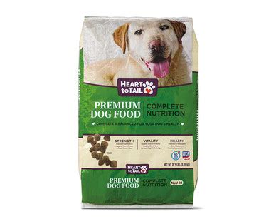 The giant discount food retailer aldi has jumped into the dog food game with two offerings: Complete Nutrition Dry Dog Food - Heart to Tail | ALDI US