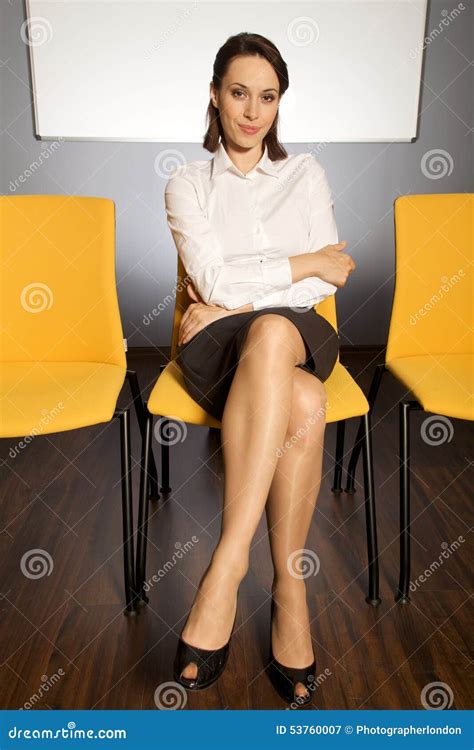 Portrait Of Businesswoman Sitting In Waiting Room Stock Image Image Of 2029 Businesswoman
