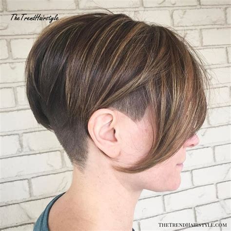 Subtle Side Shaved Bob 20 Cute Shaved Hairstyles For Women The