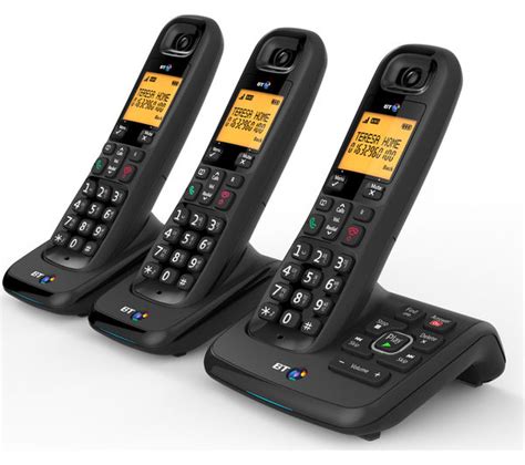 Bt Xd56 Cordless Phone With Answering Machine Triple Handsets Deals Pc World