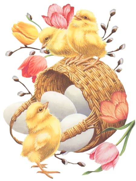 Easter Basket with Eggs Chickens and Tulips PNG Picture | Easter images, Easter pictures, Easter ...