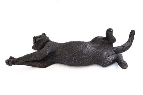 stretching maxim lifesize suzie marsh wild cats domestic cat sculpture
