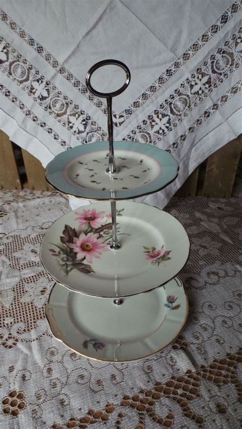 Pretty 3 Tier Upcycled China Cake Stand Tiered Cakes Cake Stand