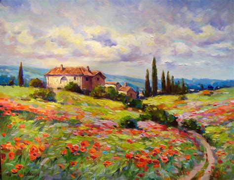 Landscape In Italy Tuscany Painting By Vladimir Artmajeur