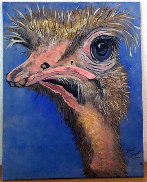 Original Ostrich Painting By Dawngrrl Etsy