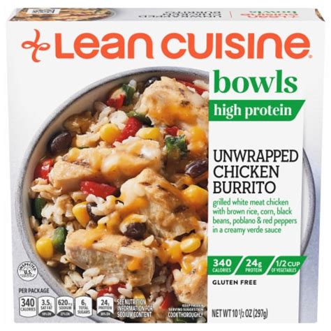 Lean Cuisine Bowls Unwrapped Chicken Burrito Frozen Meal 105 Oz