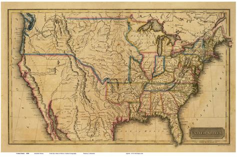 The United States Of America 1820 Map Usa Reprint Morse Usa Maps