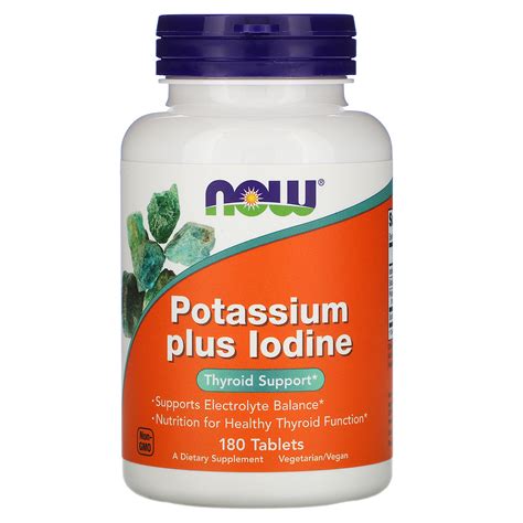 Now Foods Potassium Plus Iodine 180 Tablets Iherb