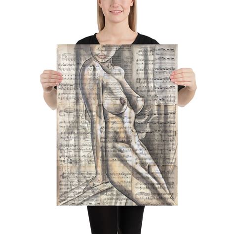 Nude Woman Ink Drawing Erotic Woman Art Naked Woman Wall Etsy