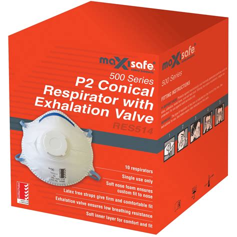 Mask Or Respirator Filters Maxisafe P2 Valved Conical Respirator United Office Choice