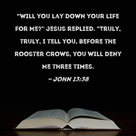 John 1338 Will You Lay Down Your Life For Me Jesus Replied Truly