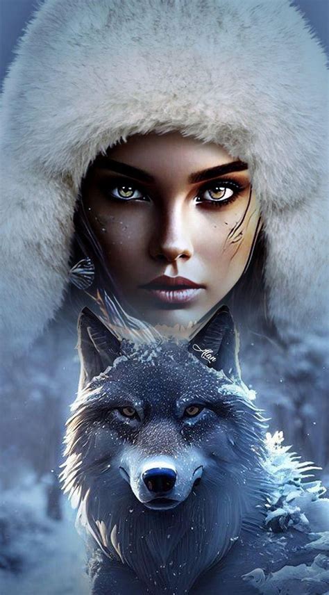 fantasy wolf fantasy art women beautiful fantasy art wolf goddess werewolf aesthetic native