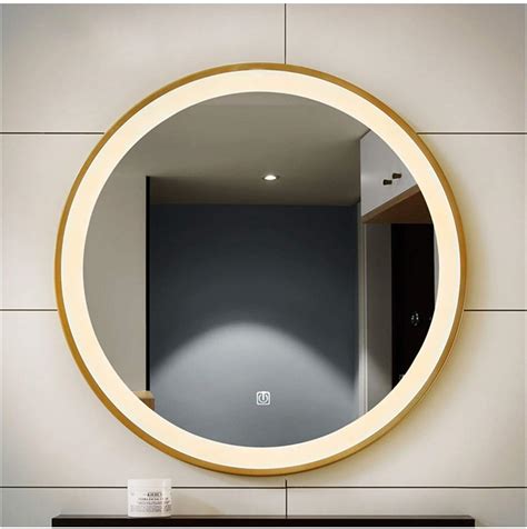 Delm Smart Led Illuminated Mirror Round Touch Switch Wall Mirror Bedroomwashroombeauty Salon