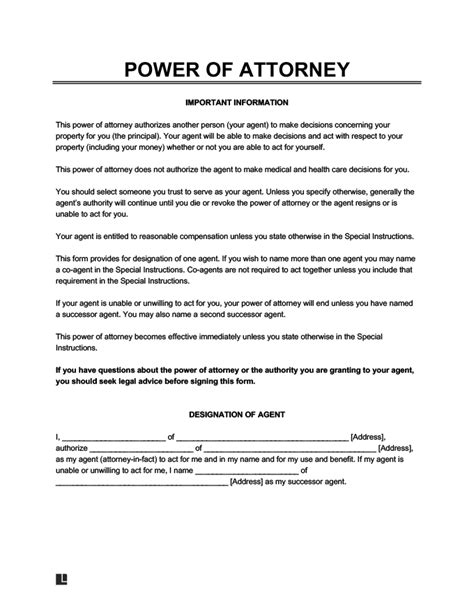 Power Of Attorney Sample Document Sample Power Of Attorney Blog