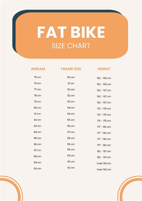 Adult Bike Size Chart In Pdf Download