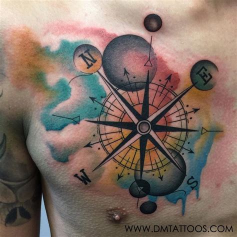 Watercolor Tattoo Ideas Watercolor Compass Tattoo Rainbow Tattoos My Xxx Hot Girl