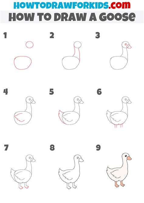 How To Draw A Goose Easy Drawing Tutorial For Kids