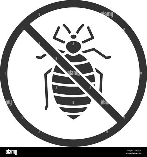 stop bed bug sign glyph icon parasitic insects repellent pest control silhouette symbol