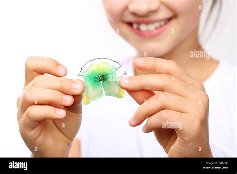 Child With Orthodontic Appliance Healthy Beautiful Smile The Child
