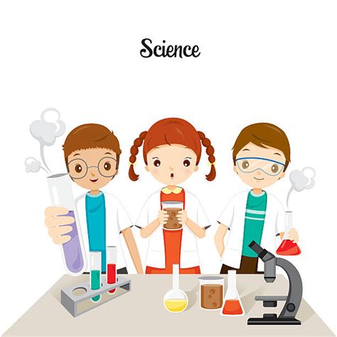 Group Of Kids Doing Science Experiment Illustrations Royalty Free