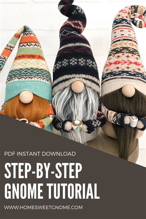 Three Gnomes Wearing Knitted Hats With Text Overlay