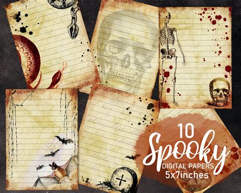 Spooky Digital Writing Paper Horror Letter Writing Stationary Etsy